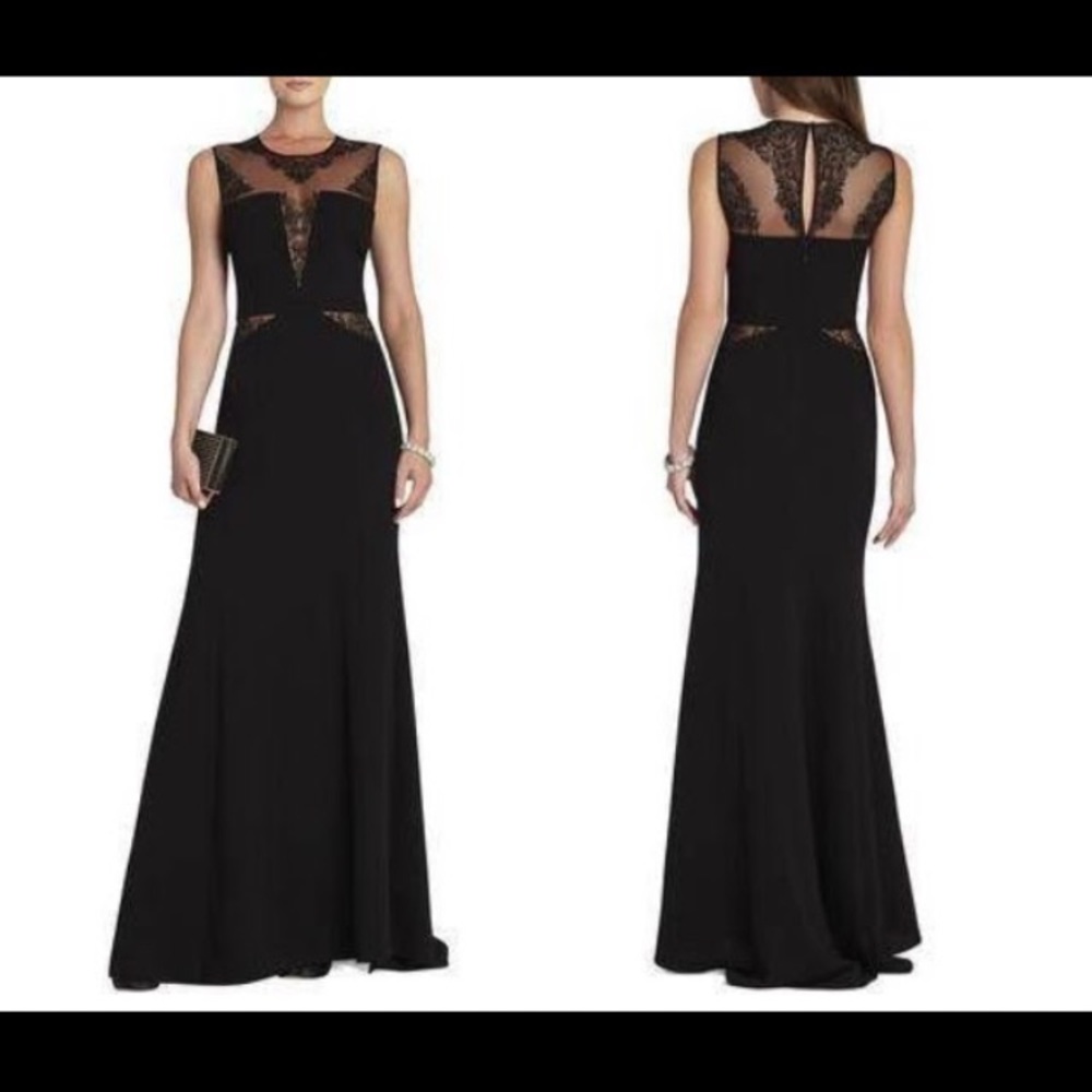 BCBGMaxAzria Black Lace Prom Dress